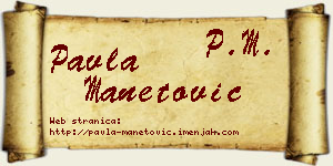 Pavla Manetović vizit kartica